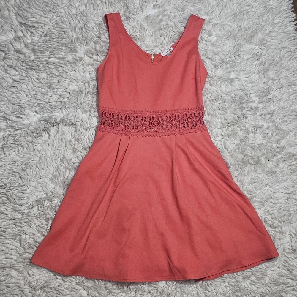 Charming Charlie Womens Coral Sleeveless Fit-and-Flare Mini Dress